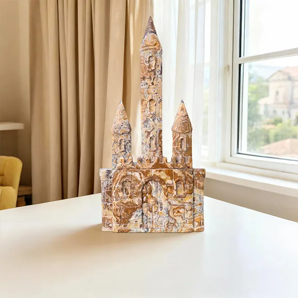 Ornamental carved natural stone art object