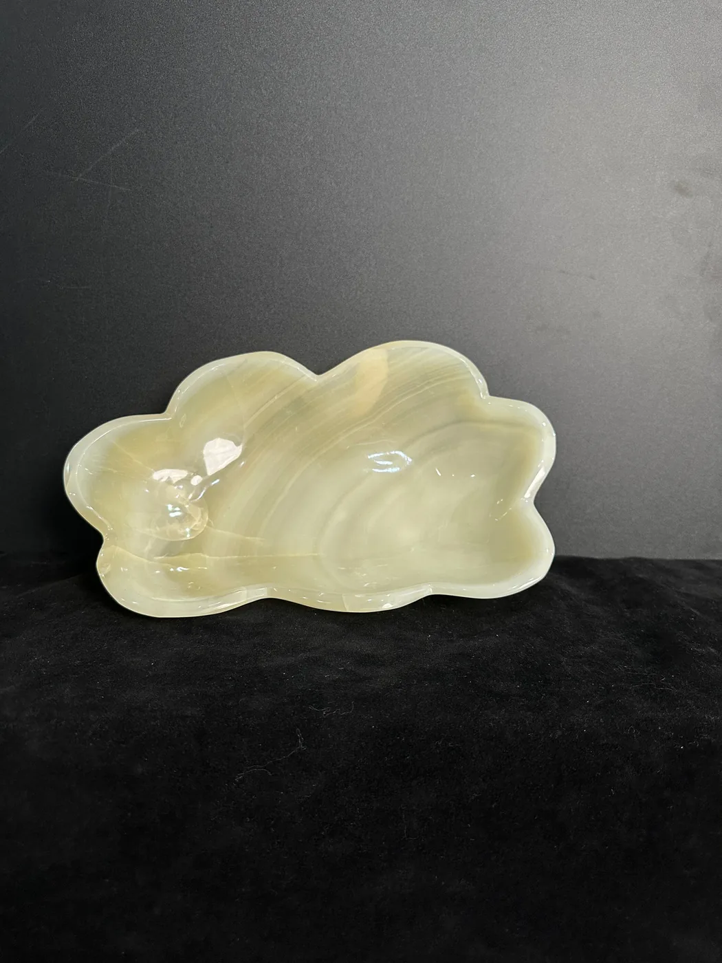 Sculptural decorative tray made from natural stone